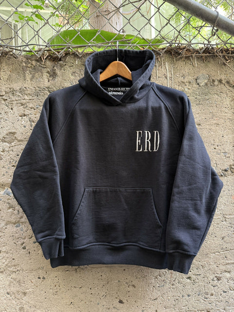 ENFANTS RICHES DEPRIMES ERD M Black Embroidery Cotton Hooded Sweatshirt