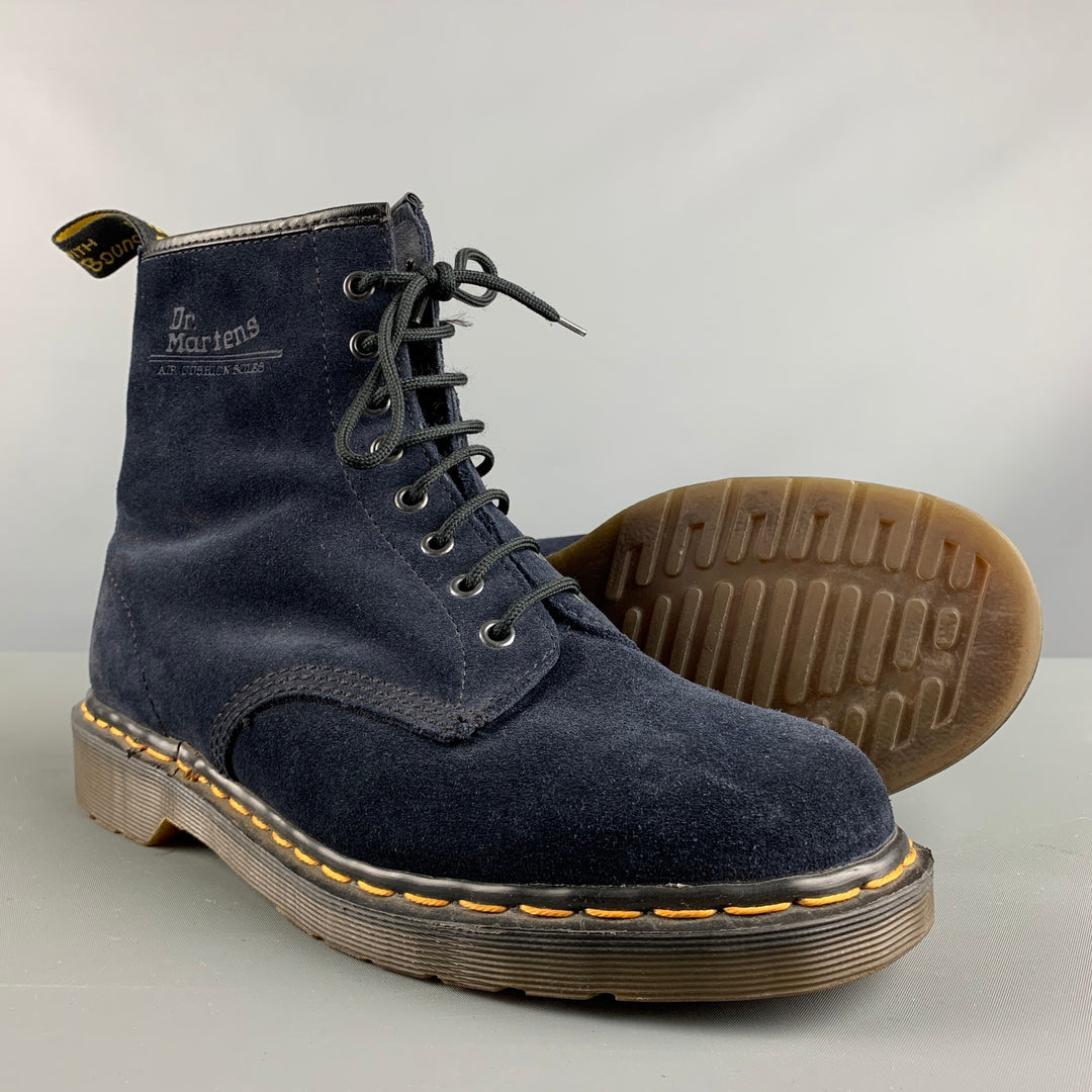 DOC MARTENS Size 9 Navy Suede Lace Up Boots