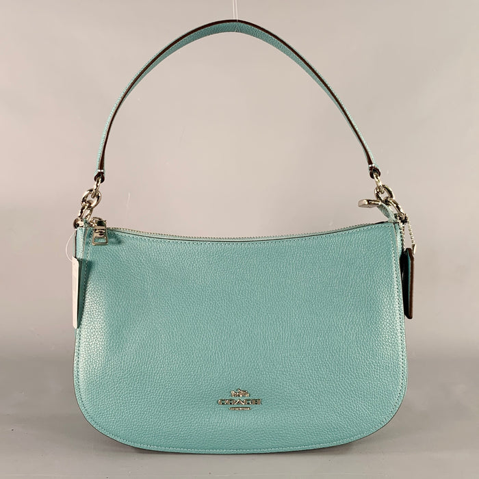 COACH Chelsea Blue Pebble Grain Leather Shoulder Bag Handbag