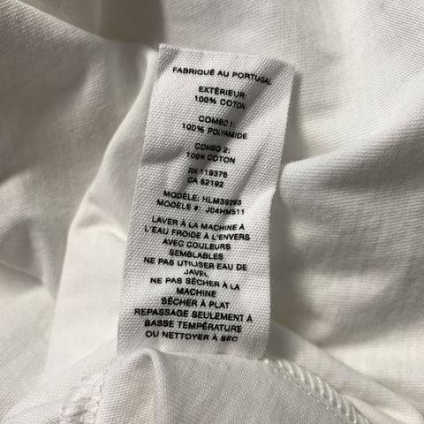 HELMUT LANG Size XL White Cotton Polyamide Layered Pullover