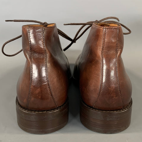RALPH LAUREN Size 9 Brown 8159767440SG Leather Ankle Boots
