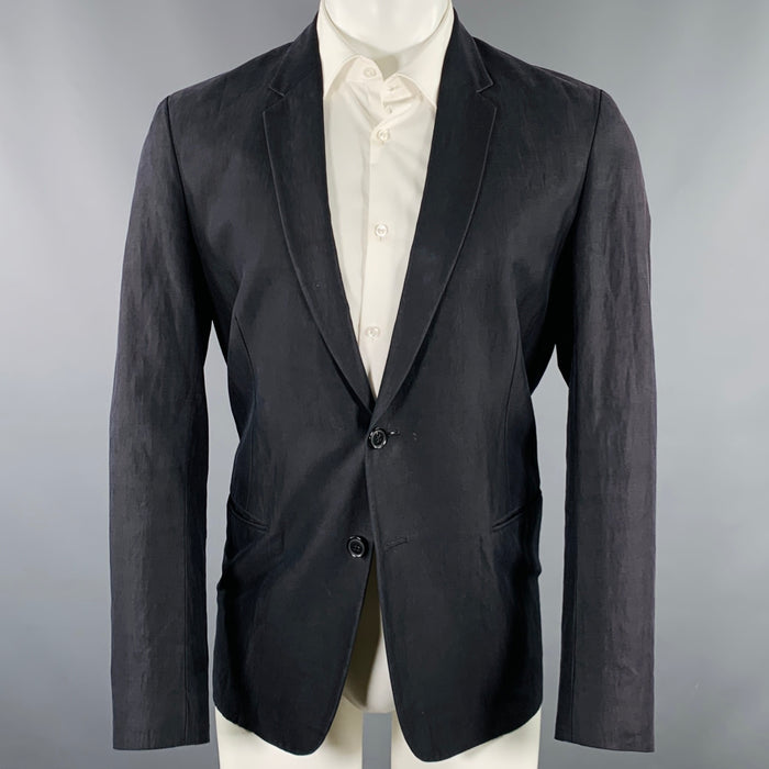 PAUL SMITH Size 38 Black Cotton Blend Single Breasted Sport Coat