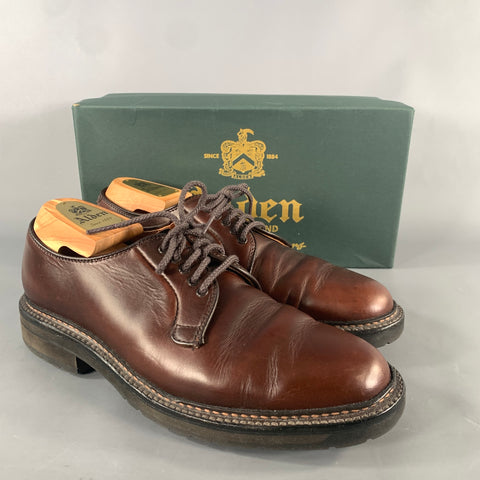 ALDEN Size 7 Brown Burgundy 99026 Leather Lace Up Shoes