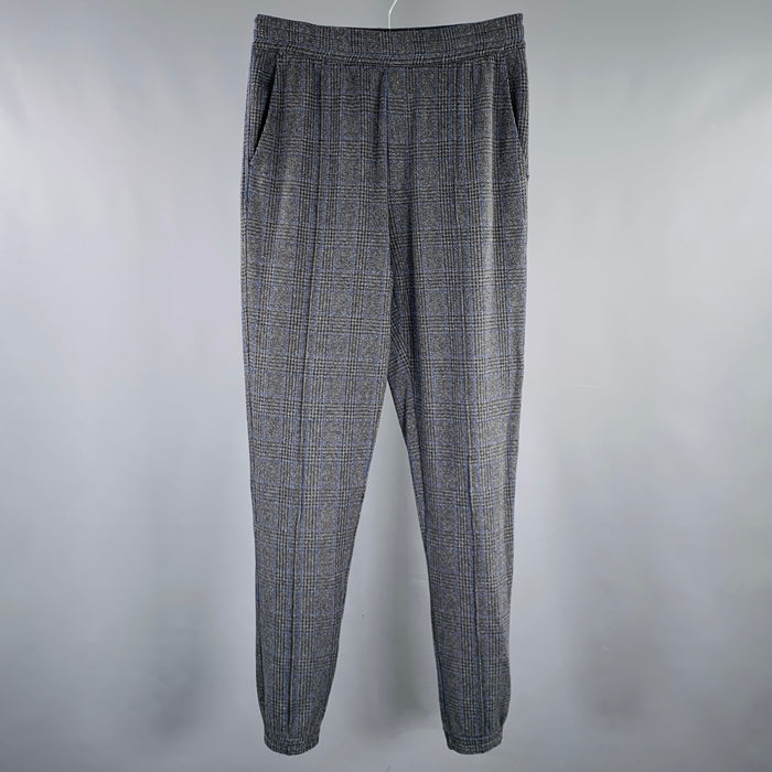 DRIES VAN NOTEN Size S Black Charcoal Glenplaid Cotton Blend Casual Pants