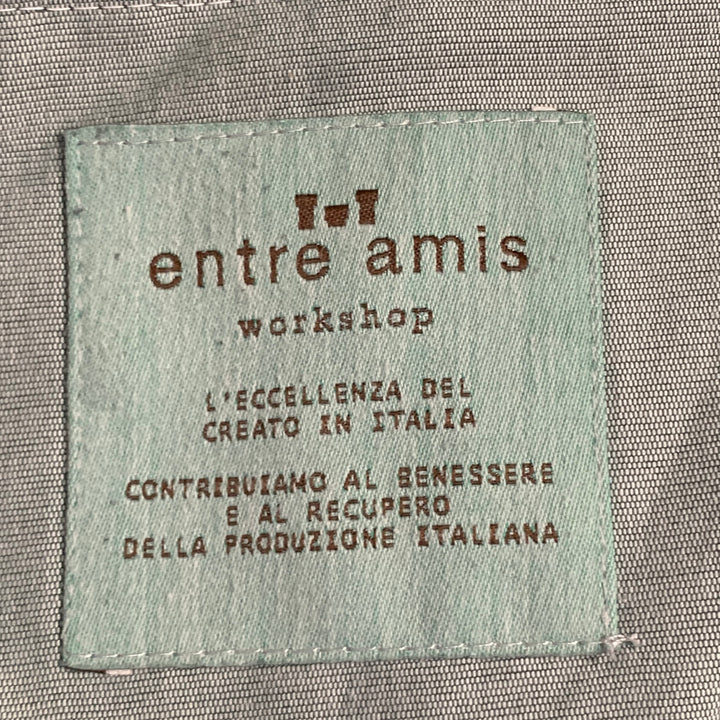 ENTRE AMIS Size 33 Black White Tweed Cotton Blend Drawstring Casual Pants