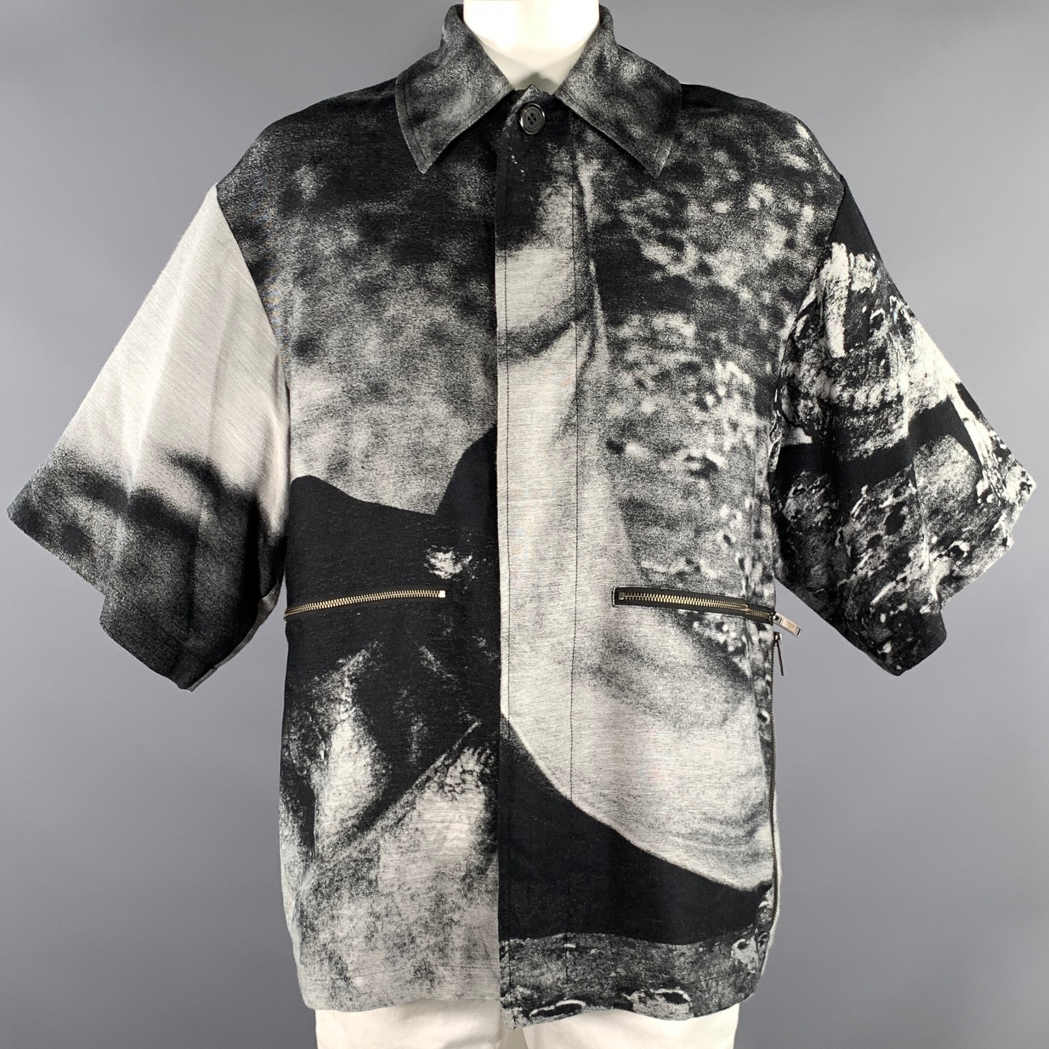 CHRISTIAN DADA Black White Graphic Dagger Coat – Sui Generis
