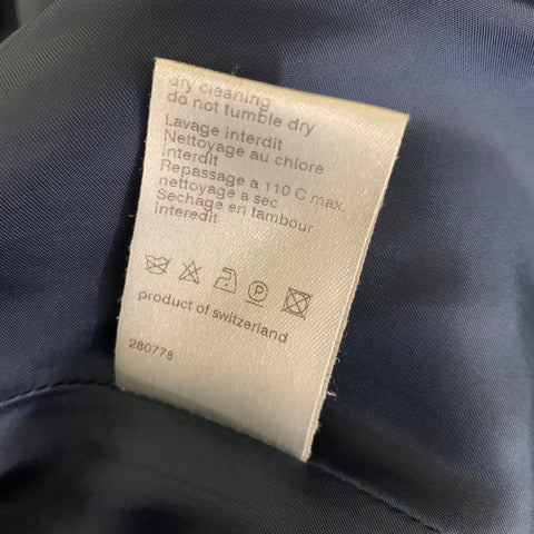 AKRIS Size S Navy Angora Wool Cashmere Double Breasted Coat