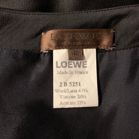 LOEWE Size S Black Wool Blend A Line Long Skirt