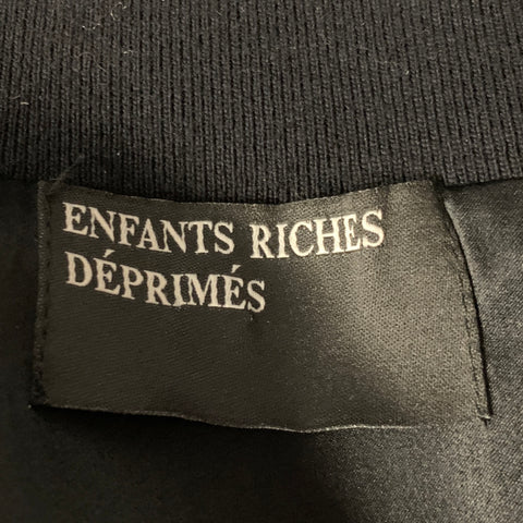 ENFANTS RICHES DEPRIMES ERD SS2020 L Black Grey Silk Zip Up Jacket