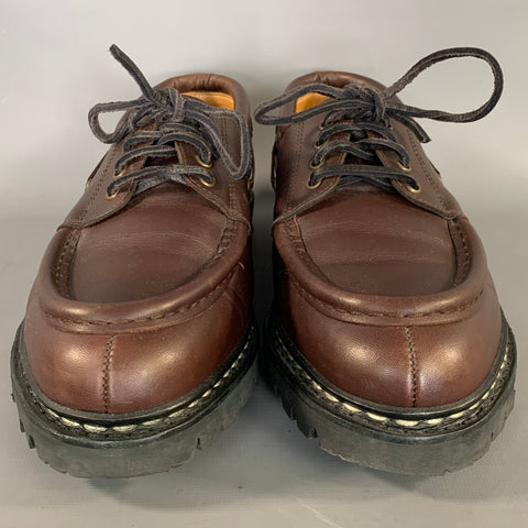 PARABOOT Size 7.5 Brown Black Leather Lace Up Shoes