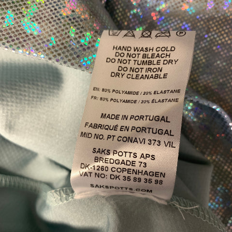 SAKS POTTS Size S Silver Blue Polyamide Elastane Metallic A-Line Outfits & Sets