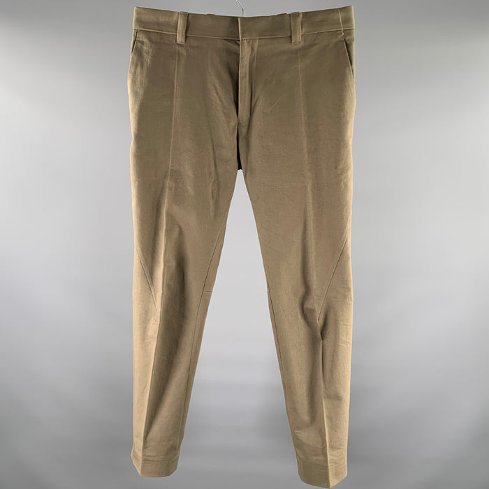 HAIDER ACKERMANN Taille 33 Pantalon décontracté en coton vert kaki
