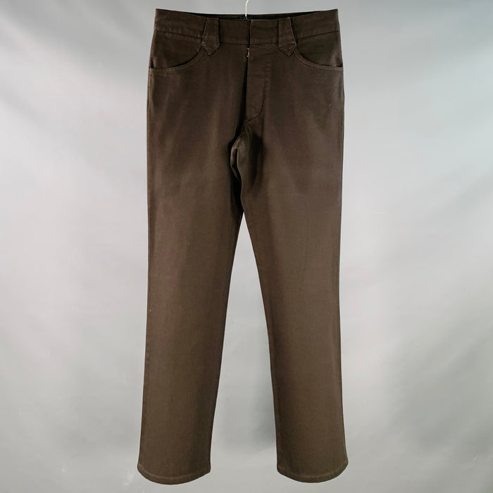 MAISON MARTIN MARGIELA Size 28 Brown Cotton Straight Casual Pants