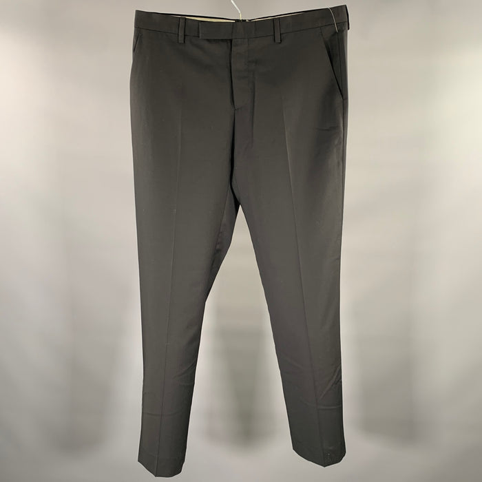 MAISON MARTIN MARGIELA Size 36 Black Heather Wool Straight Dress Pants