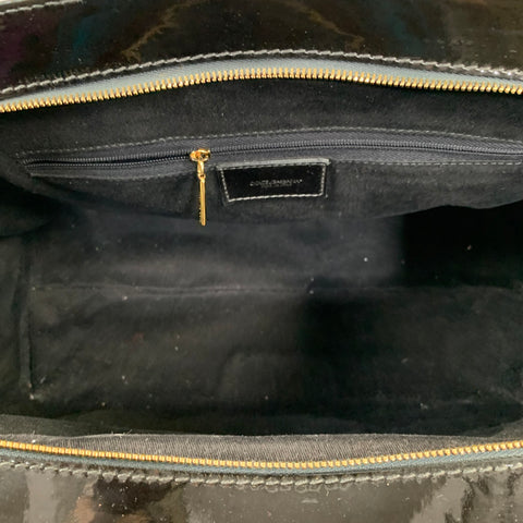 DOLCE & GABBANA Black Gold Faux Leather Polyurethane Handbag