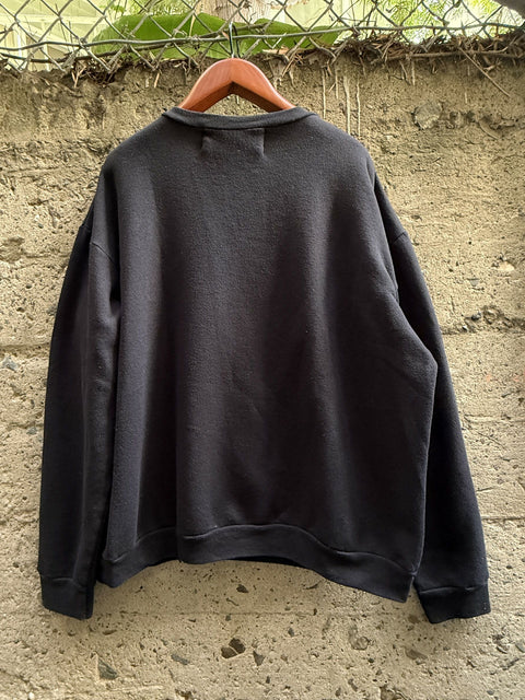 ENFANTS RICHES DEPRIMES SS2016 XL Black Patch Cotton Crew Neck Sweatshirt
