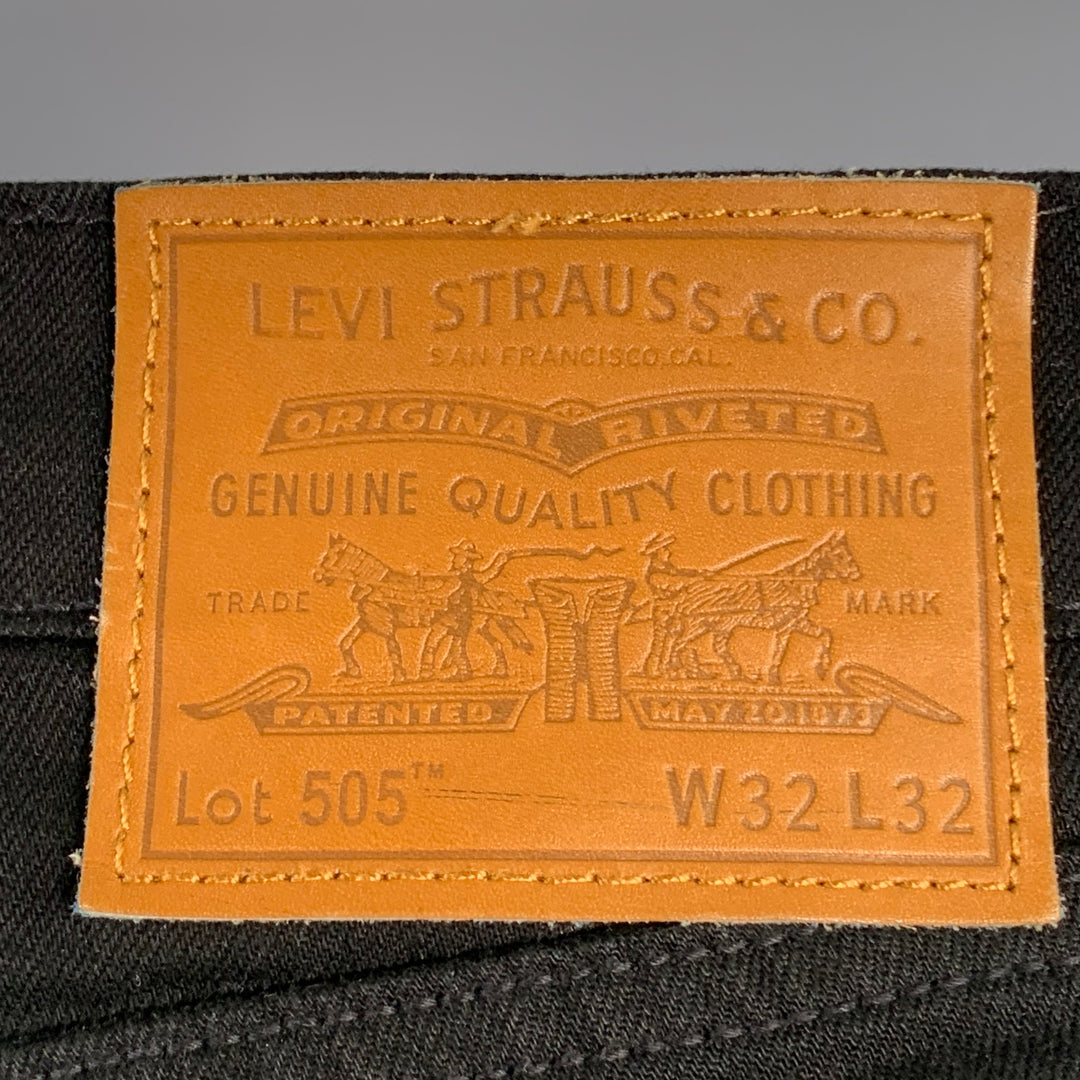 LEVI STRAUSS Size 32 Black Twill Cotton Blend Straight Zip Fly Jeans