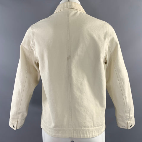 ARKET Size XS White Cotton Carpenter Jacket