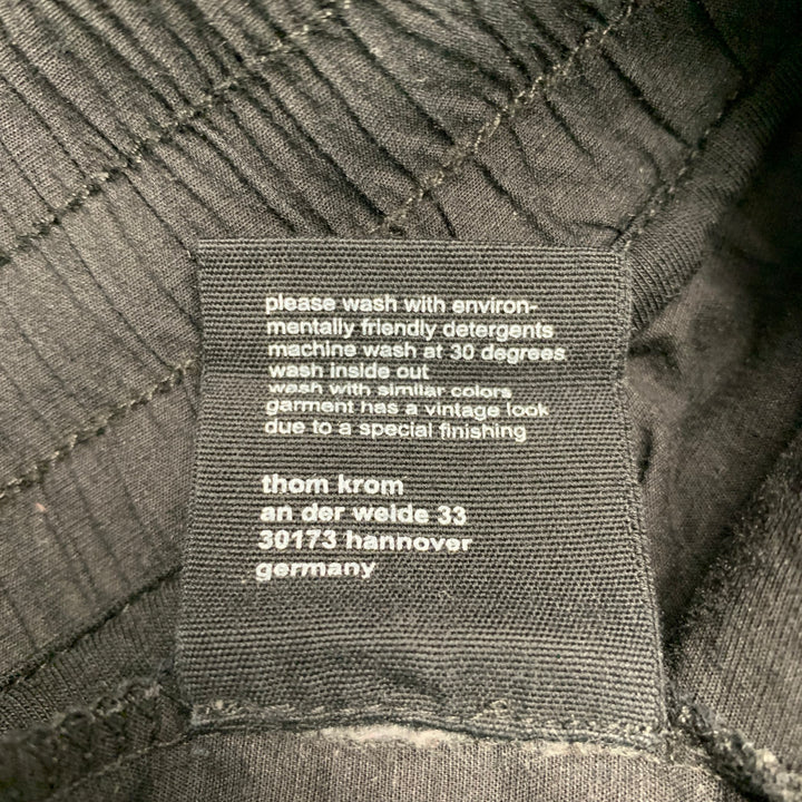 THOM KROM Size S Black Cotton Linen Drop-Crotch Casual Pants