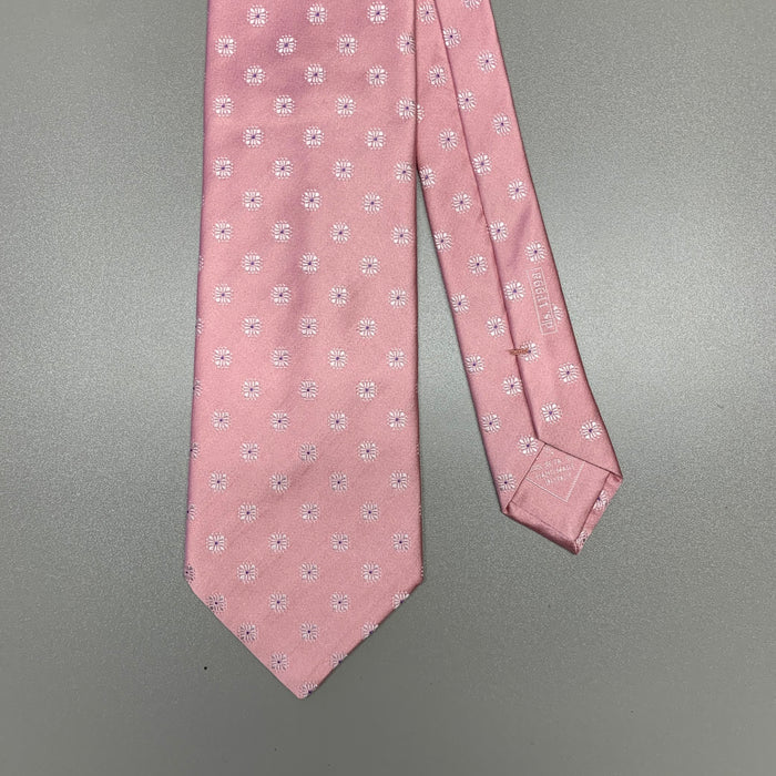 BRIONI Pink White Floral Silk Tie