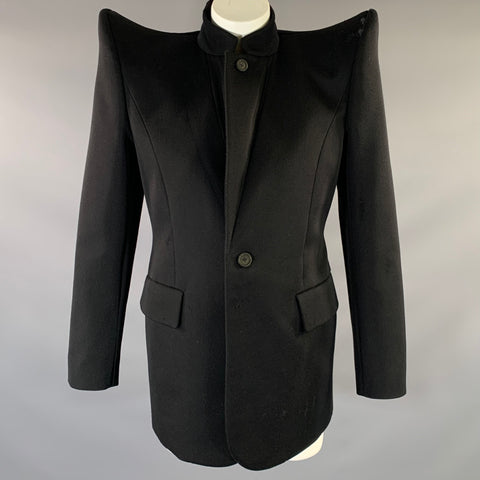 BALENCIAGA FW2020 Size M Black Wool Pagoda Coat