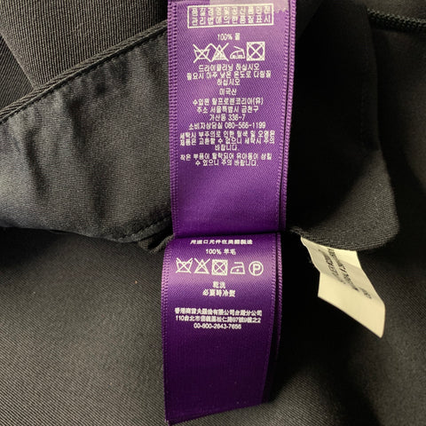 RALPH LAUREN Size 8 Black Navy Wool Wide leg Dress Pants