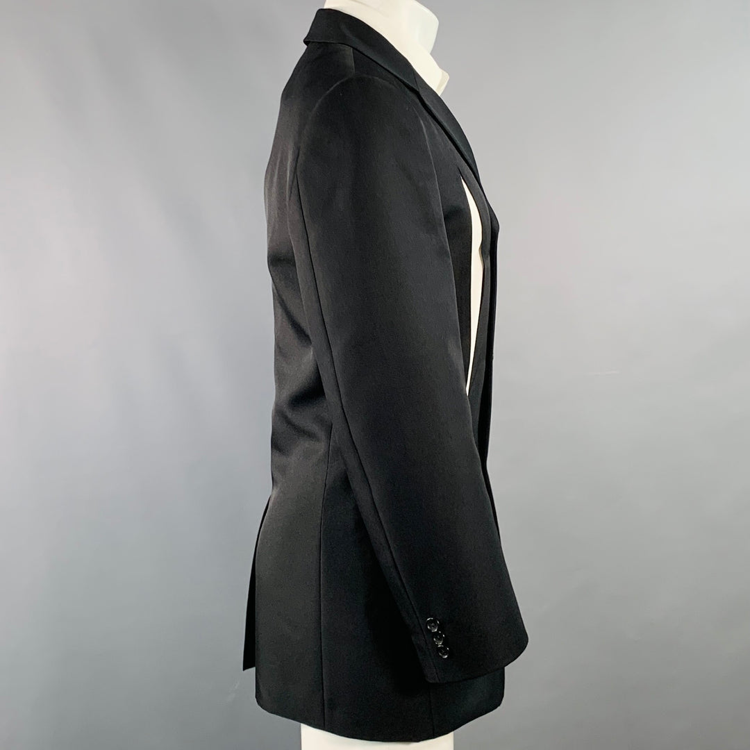 COMME des GARCONS HOMME PLUS AD2024 Size M Black Twill Wool Cutout Sport Coat