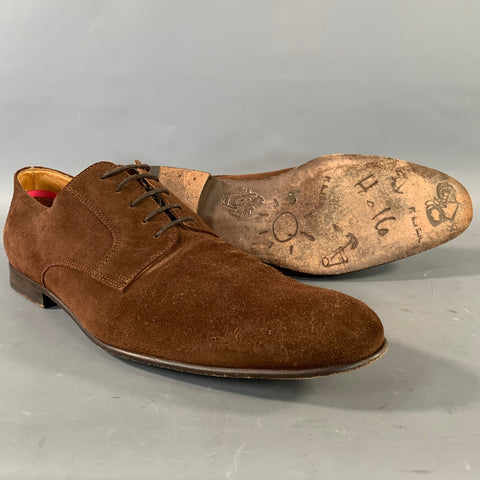 PS by PAUL SMITH Size 12 Brown Suede Almond Toe Lace Up Shoes