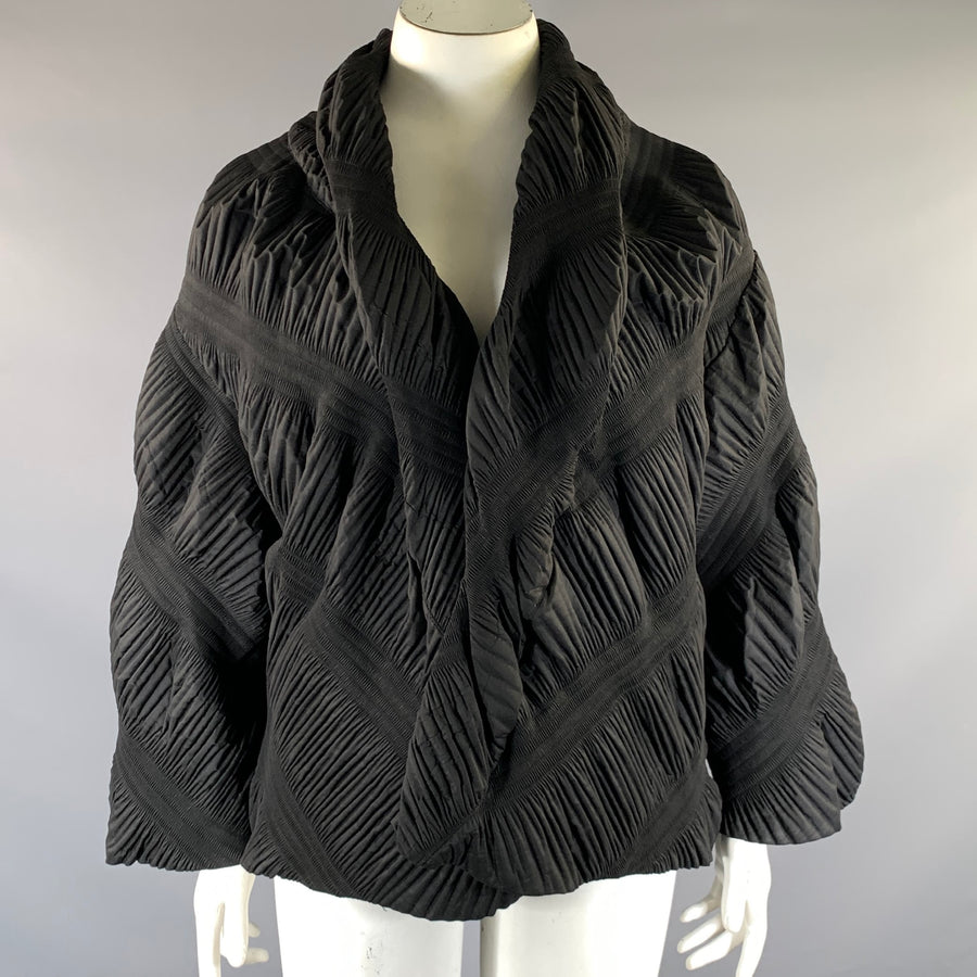 VANITE COUTURE Size M Black Blue Polyester Spandex Blazer