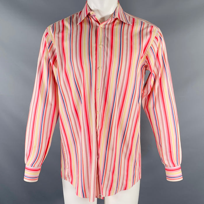 ETRO Size S Multi Color Stripe Cotton Button Up Long Sleeve Shirt
