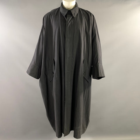 ISSEY MIYAKE Size M Grey Cotton & Nylon Trench Coat