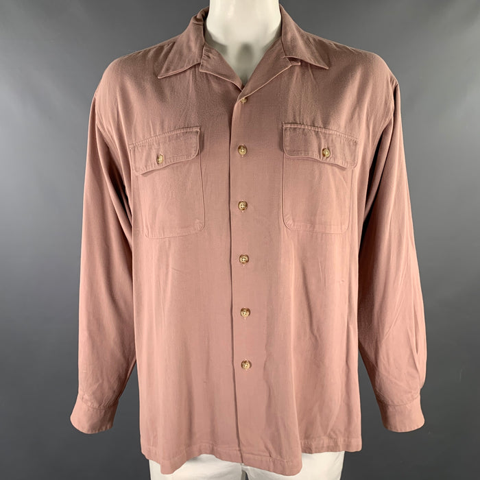 POLO by RALPH LAUREN Size XL Pink Heather Rayon Relax Long Sleeve Shirt