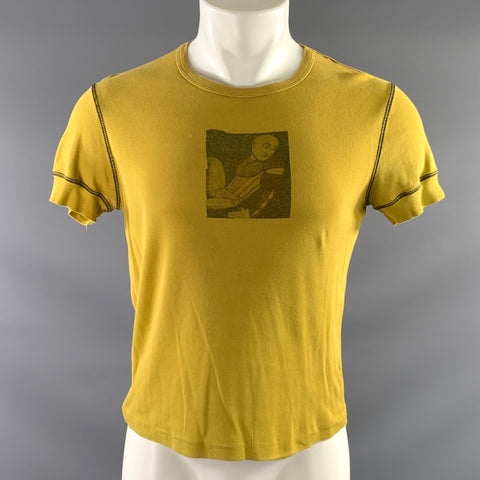 THE FREDERIC HOMS OWNWEAR Size M Yellow Graphic Crew Neck T Shirt