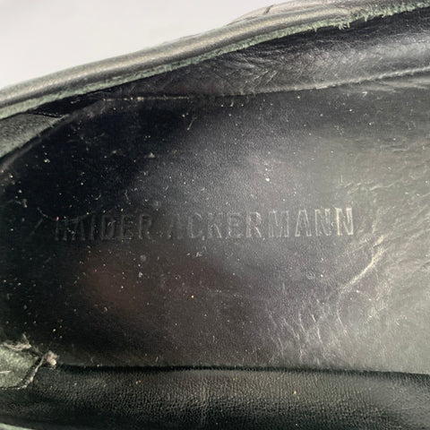 HAIDER ACKERMANN Size 8 Black Snake Leather Loafers