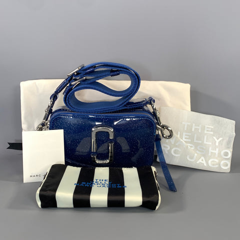 MARC JACOBS SS2019 Blue Silver Glitter PVC Shoulder Bag