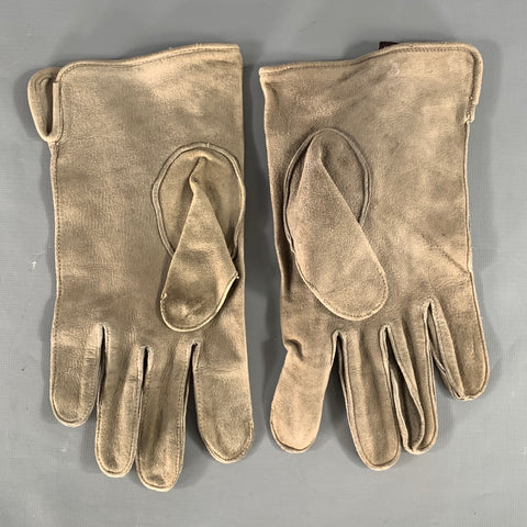HANSEN Size L Grey Suede Leather Gloves