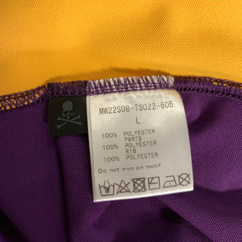 MASTERMIND WORLD Size L Purple Yellow Polyester Crew Neck T Shirt