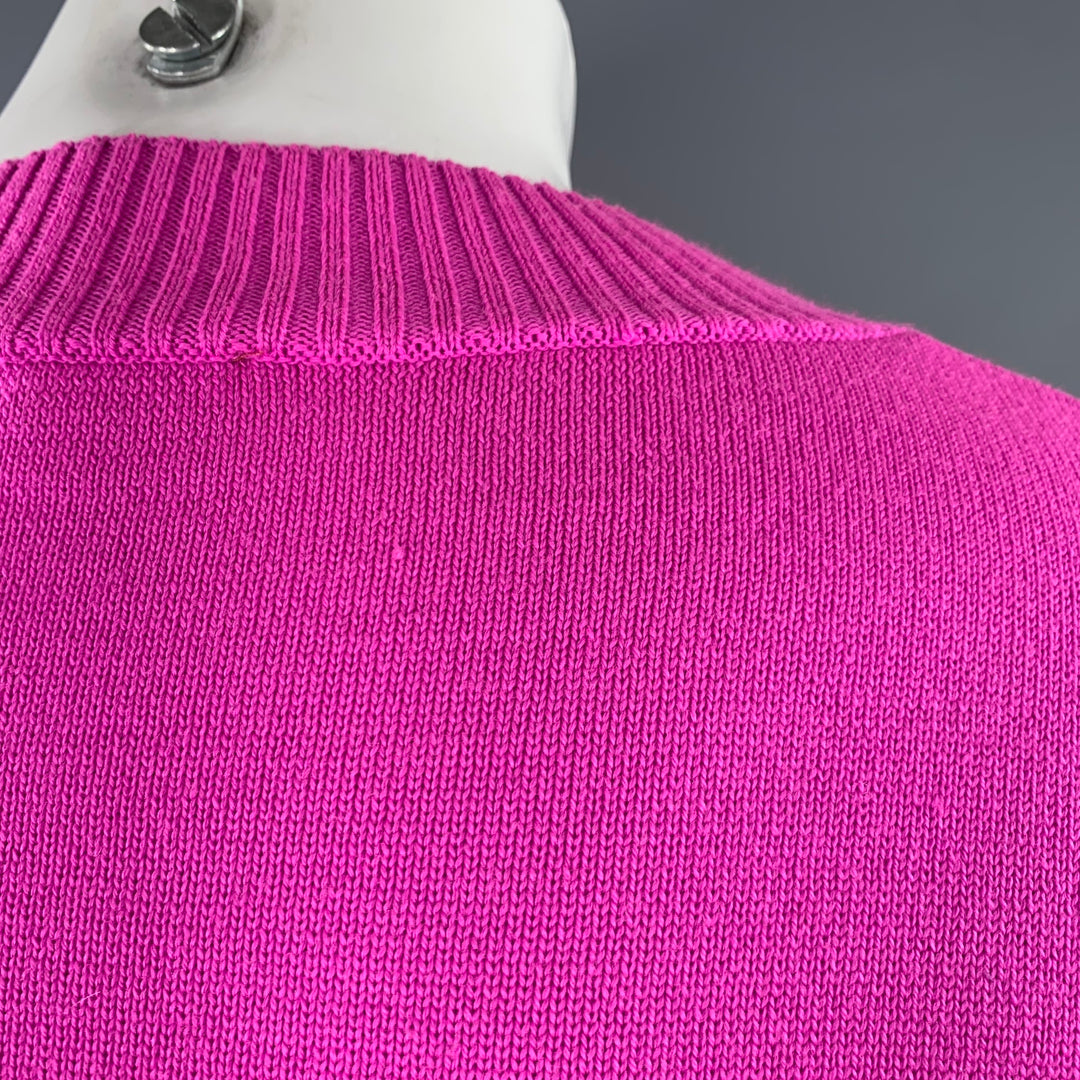 WALTER VAN BEIRENDONCK Size M Purple Orange Stripe Merino Wool Crew Neck Sweater