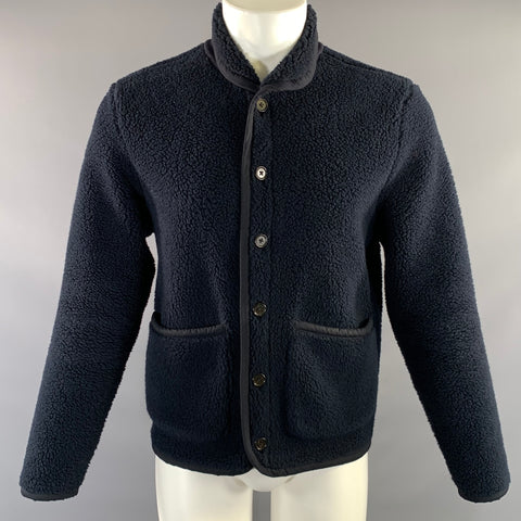 UNIVERSAL WORKS Size S Navy Acrylic Polyester Sherpa Jacket