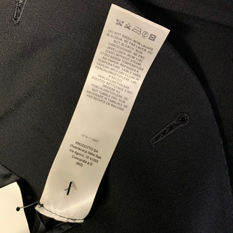 RICK OWENS S/S2020 Size 42 Black Wool & Viscose Blend Peak Lapel Jacket