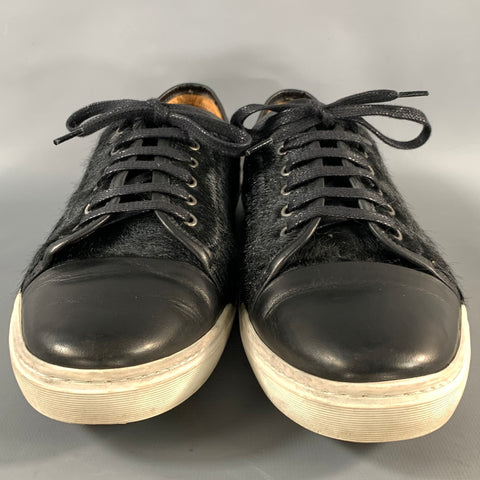 DONHALL & BELL Size 8 Black Leather Low Top Lace Up Shoes