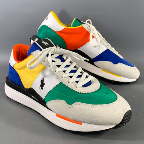 POLO by RALPH LAUREN Size 10.5 White Multi-Color TRAIN 89 PP-SK-LTL Sneakers