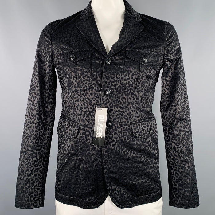 COMME des GARCONS Size L Black Jacquard Cotton Blend Jacket