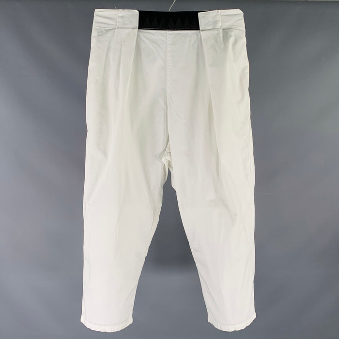 KAPITAL Size S -Easy Beach Go- White Cotton Drop Crotch Casual Pants