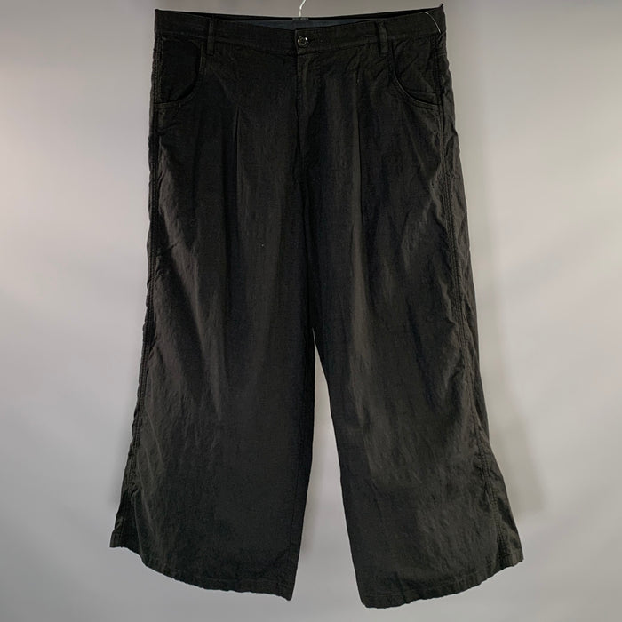 Y-3 Size L Black Cotton Blend Wide Leg Casual Pants