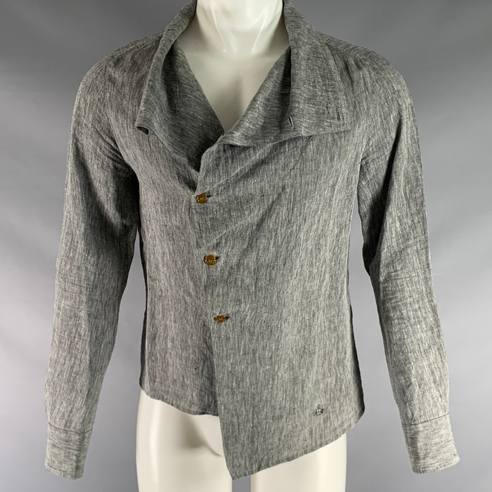 VIVIENNE WESTWOOD Size XS Grey Heather Asymmetrical Long Sleeve Shirt
