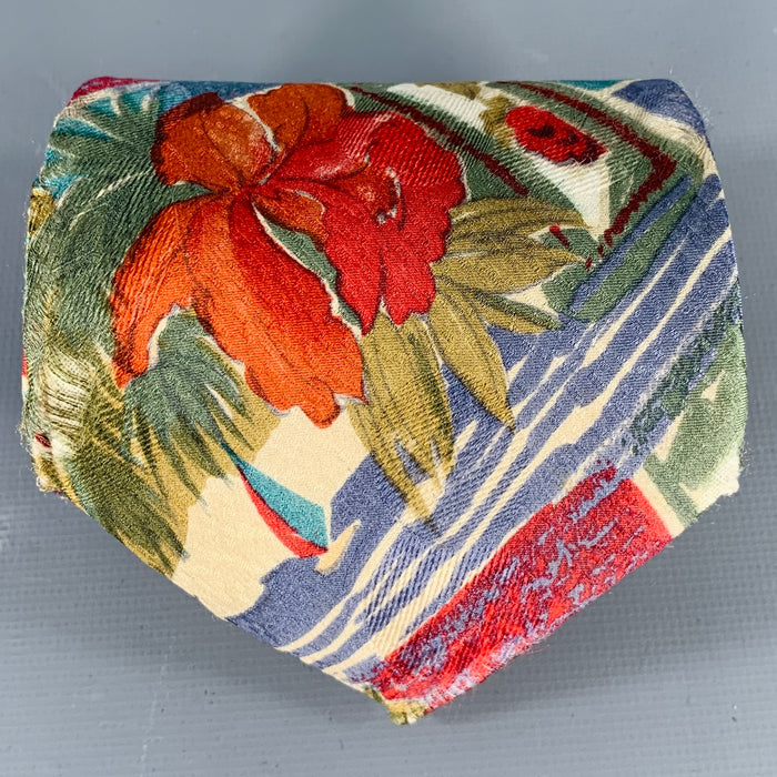 ERMENEGILDO ZEGNA Multi Color Floral Silk Tie
