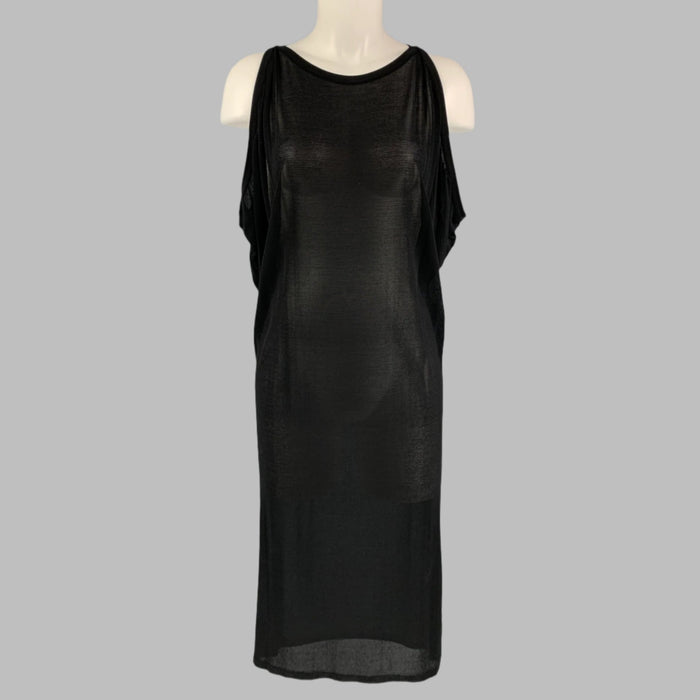 GIAMBATTISTA VALLI Size S Black Viscose Blend Sheer Sleeveless Dress