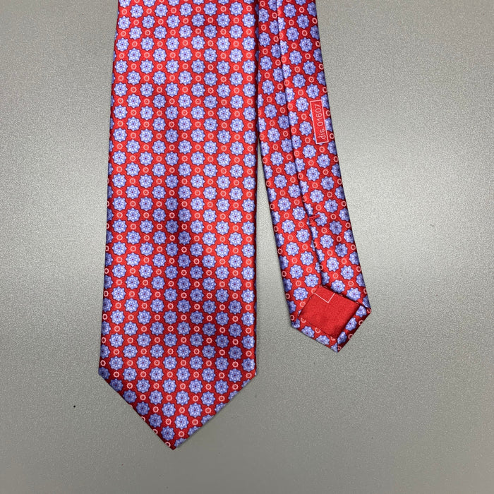 BRIONI Red Purple Floral Silk Tie