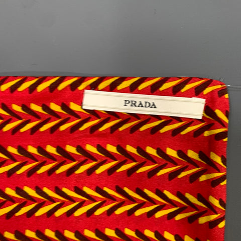 PRADA Red Orange Geometric Silk Dust Bag